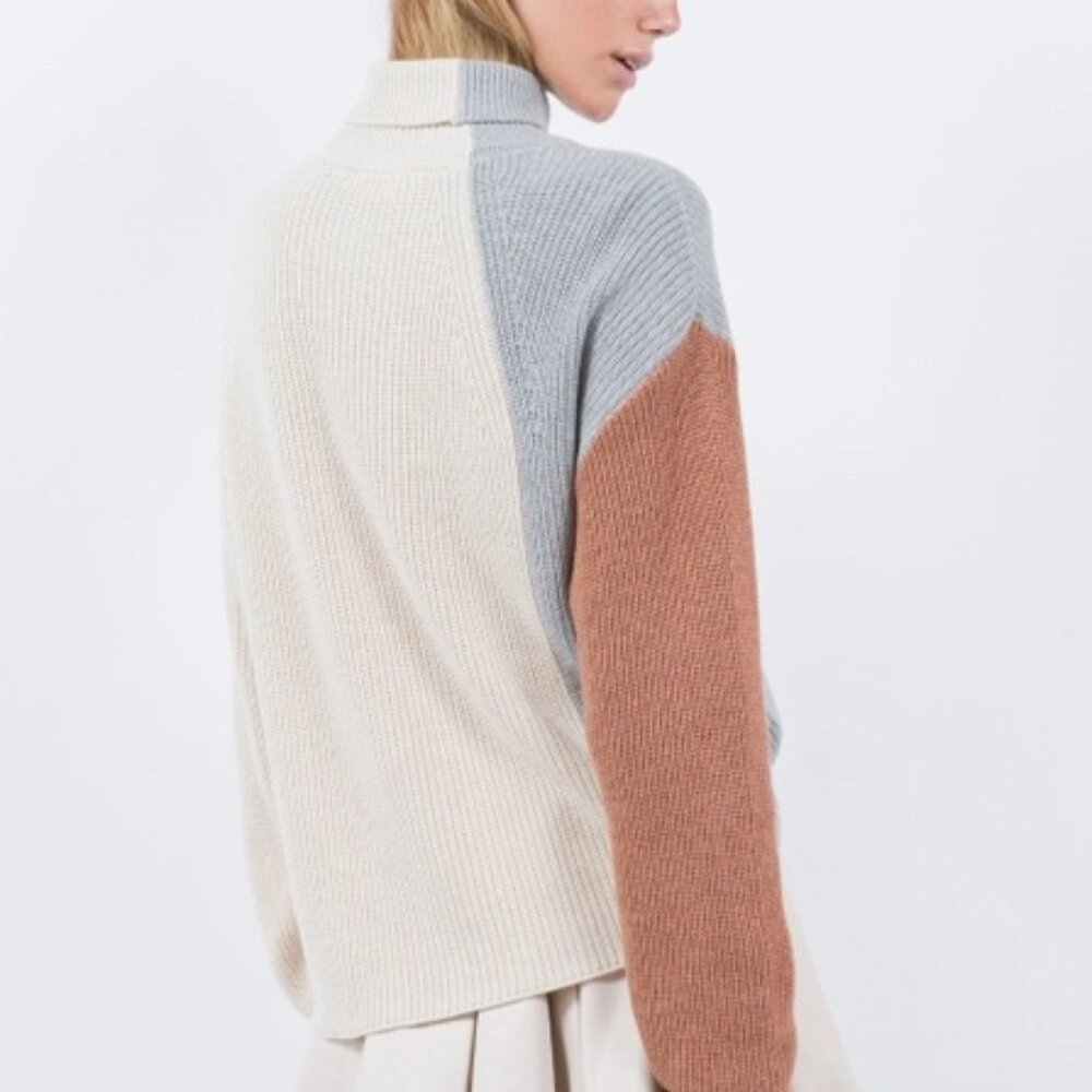 NEW Block colors Sweater Cotton Blend